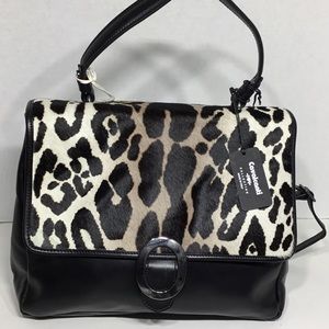 Cavalcanti Leopard Print Genuine Leather Handbag.